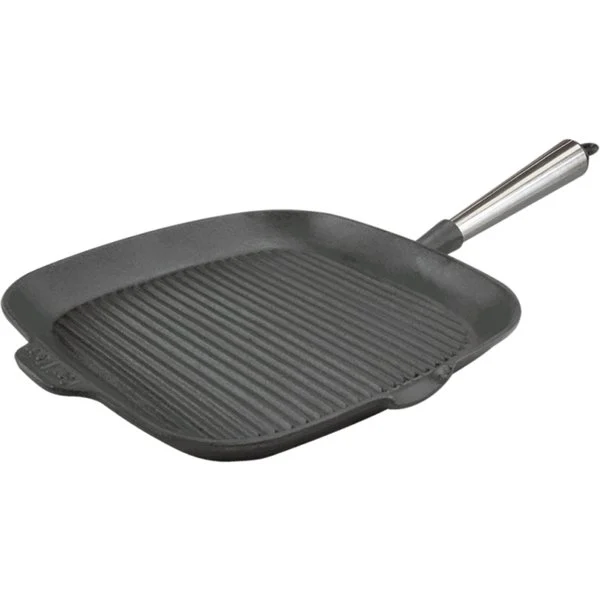 Carl Victor Firkantet grillpande støbejern 28 cm med høje kanter, jern